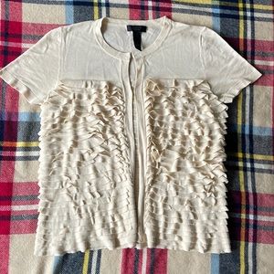 J. Crew Collection Ruffle Short Sleeve Sweater